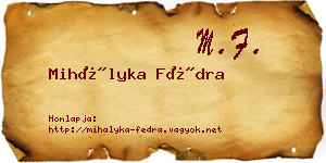 Mihályka Fédra névjegykártya